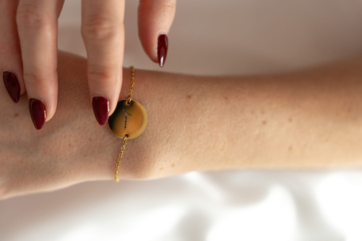 bracelet personnalisé, gravure, image, texte