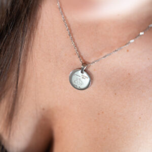 collier présence pendentif 20 mm gravure
