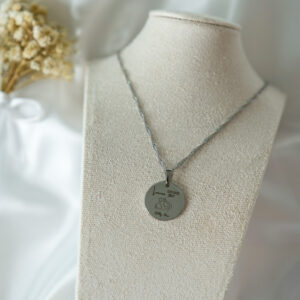 collier présence pendentif 20 mm gravure