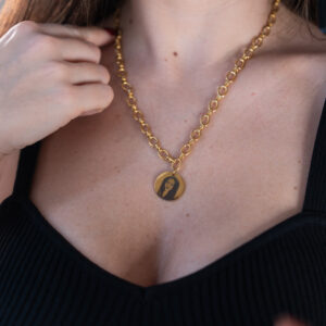 collier affirmation pendentif 20 mm gravure portrait