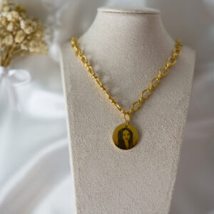 collier personnalisé pendentif 20 mm chaîne à maillons