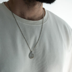 Collier Structure personnalisé homme argenté