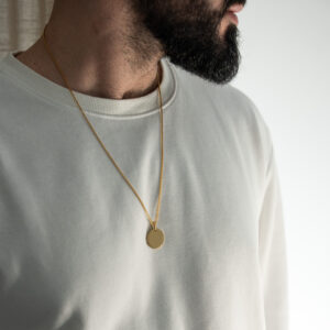 Collier Ligne personnalisé homme doré